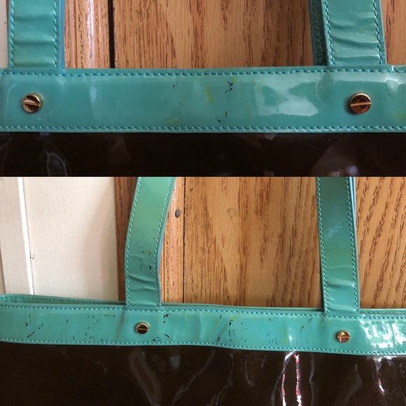 Auth Tory Burch Large Patent Leather Tote Handbag - Picture 8 of 8